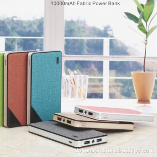 2017 fashionable high quality new private design fabric leather 10000mAh power bank
